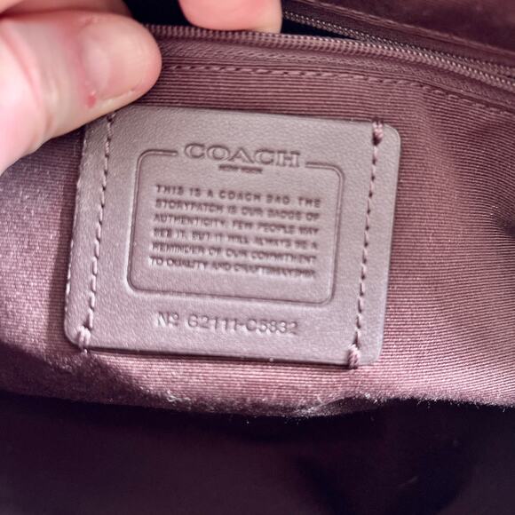 Coach Katy Snake Embossed Crossbody Satchel C5832 Cherry Red - Picture 13 of 15